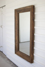 Recycled Wood Rectangle Framed Mirror – 51" Tall by Kalalou