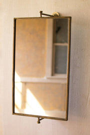Rustic Style Rotating Metal Mirror for Home Interiors