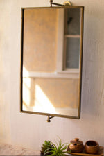 Modern Gold Rectangle Wall Mirror with Adjustable Angle