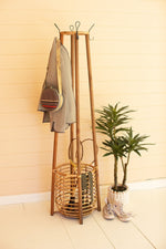 Rattan Entryway Coat Rack 65" Tall by Kalalou