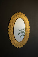 Gold Petal Wall Mirror – 34.5 Inch Height – Three-Layer Scallop Frame By Kalalou