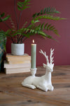 Kalalou poly resin deer taper candle holder