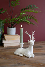 Kalalou Poly Resin Christmas Deer Taper Candle Holder – Festive Holiday Decor