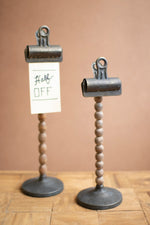 Decorative Wood Bead Clip Holders Tabletop 2x Set of 2 by Kalalou