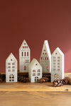 Whitewashed Wooden Village Houses – Rustic Set of Five