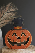 Kalalou Halloween Smiling Jack-O-Lantern with Top Hat Decoration