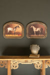 Framed Horse Prints Under Glass Set of Two