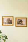 Set of two framed landscape prints
