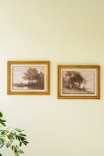 Framed Landscape Wall Art 16" Tall Prints Set of 2 by Kalalou