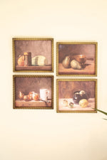 Classic Still Life Print Set of 4 – 12.5" Tall Framed Wall Decor by Kalalou