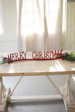 Kalalou Set of Two Tabletop or Mantle “Merry Christmas” Signs – Rustic Holiday Decor (Min 2)