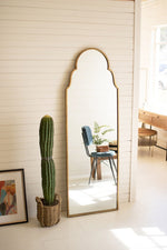 Full-Length Modern Brass Arch Mirror – 70.5" Tall by Kalalou