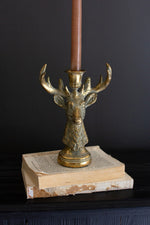 Gold Resin Deer Candle Holder – Holds One Taper by Kalalou