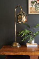 Antique Brass Tulip Table Lamp – 32.5" Tall by Kalalou
