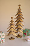 Antique Gold Metal Christmas Tree Duo – 35" Seasonal Decor