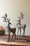 13x4x32 Inch Set of Two Distressed Metal Reindeer