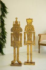 Handcrafted Antique Gold Nutcracker Set – Holiday Floor Decor – 42"Tall by Kalalou