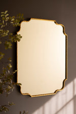 Decorative Wall Mirror Hammered Antique Brass Frame 39.5" H by Kalalou