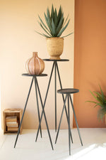 Painted Metal Display Stands Set of 3 Tall Tiered Decor 47" H by Kalalou