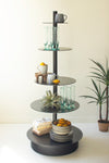 Five tiered round iron display stand