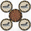 Rustic Cabin Loon Braided Jute Coasters with Basket – Lake House Set