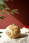 Natural Ceramic Urn with Tobacco Swirls – Textured Vase Decor