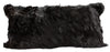 Alpaca Suri Wool Lumbar Cushion Black 11 Inch Height