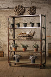 Large iron and wood display shelf by Kalalou