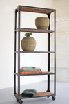 Industrial reclaimed wood shelf unit