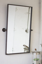 Tilting Metal Wall Mirror – Adjustable Industrial Design