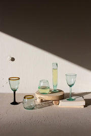 Amber Rim Stemware – Recycled Glass Wine Set