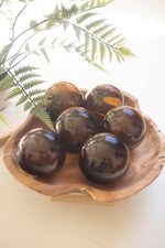 Amber Glass Decorative Ball – 4" Round Home Accent by Kalalou