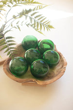 Green Glass Decorative Ball – 4" Round Home Accent by Kalalou