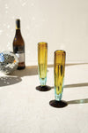 Recycled Ombre Champagne Flute Set – Blue & Amber