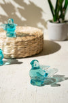 Handblown Recycled Glass Bird Figurine – Blue