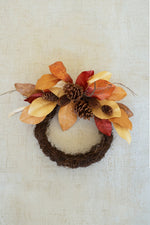 Two-Pack Autumn Leaf and Pine Cone Wreath for Doors or Mantels