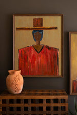 Western Art Canvas Southwest Portrait with Rustic Frame Vibrant Colors 40"Tall by Kalalou