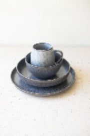 Blue Stonewash Ceramic Dinnerware – Plates and Bowls Set by Kalalou
