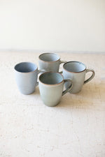 Storm Blue-Grey Ceramic Mug Set 4"H – Glazed Everyday Coffee Mugs, Set of 4 By Kalalou
