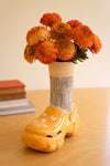 Ceramic crocs and socks vase decor
