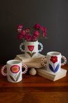 Three-Piece Double Handle Vases – Playful Tabletop Decor