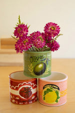 Ceramic Canned Goods Planters 3.5"H – Multi Color Glazed Decorative Accent (Set Of 3) by Kalalou
