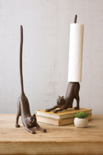 Cast Iron Cat Paper Towel Holder – 18" Tall Countertop Accent by Kalalou