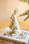 Cream Cast Iron Standing Rabbit – Decorative Accent Figurine