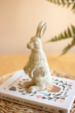 Cast Iron Standing Rabbit 7"H – Cream Distressed Sculptural Accent By Kalalou