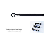 Curl Curtain Rod Large 61–112" Extendable Black Wrought Iron Brackets Included By Village Wrought Iron Inc.