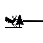 Running Deer Pine Curtain Rod – Adjustable 36"–60", Black Wrought Iron Rustic Window Hardware by Village Wrought Iron Inc.