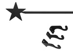 Star Curtain Rod Large 61 to 112 Inch Extendable Wrought Iron Black Brackets Included By Village Wrought Iron Inc.