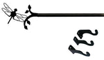Dragonfly Curtain Rod Large 61 to 112 Inch Extendable Wrought Iron Black Brackets Included By Village Wrought Iron Inc.