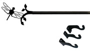 Large Dragonfly Curtain Rod 61 to 112 Inch Black Iron